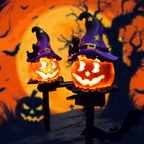 Halloween Solar Lights – Decorative LED Garden Lights with Pumpkin and Witch Designs