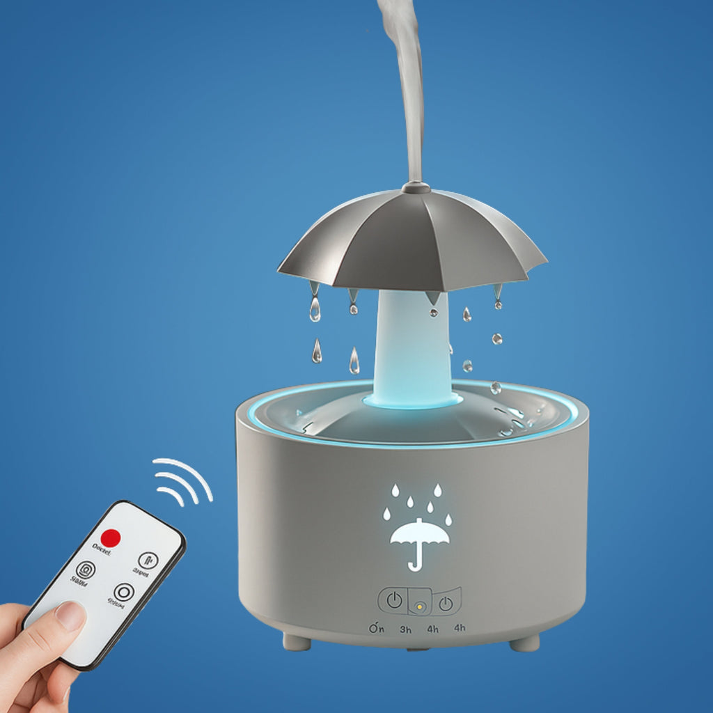Rotating Umbrella Mist – LED Night Light – Quiet Humidifier for Bedroom