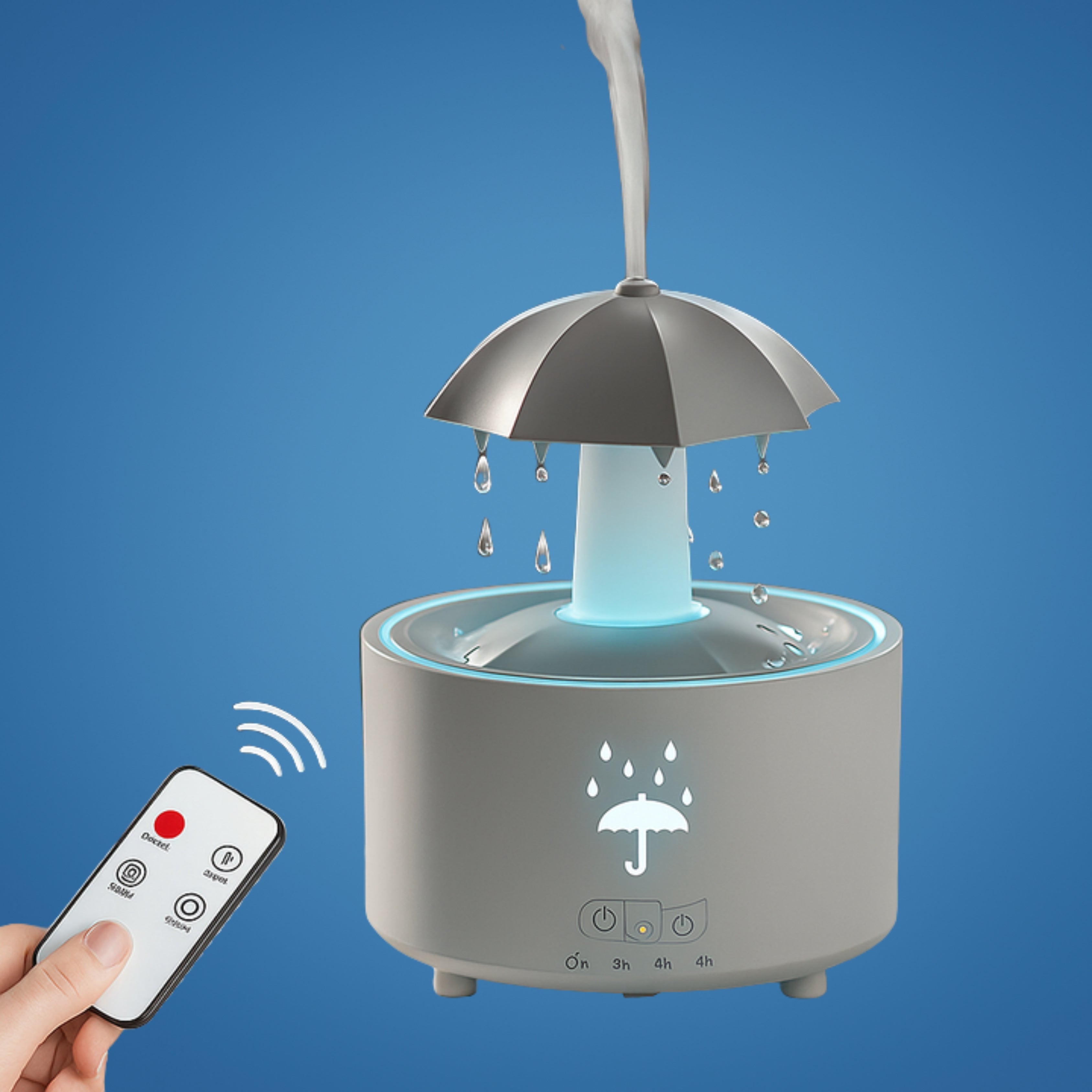 Rotating Umbrella Mist – LED Night Light – Quiet Humidifier for Bedroom