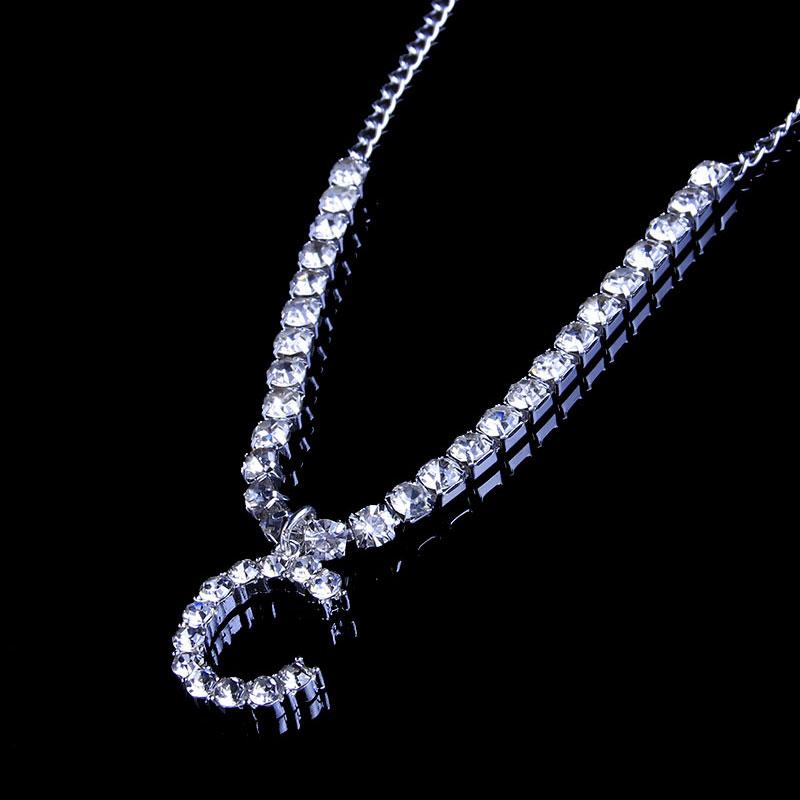 Rhinestone Letter Anklet