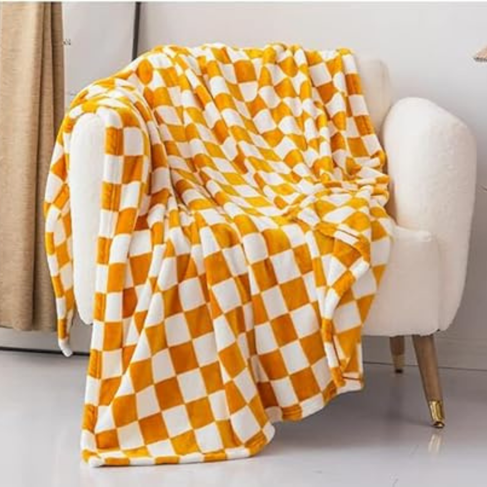 Stylish blanket in checkered pattern for your home