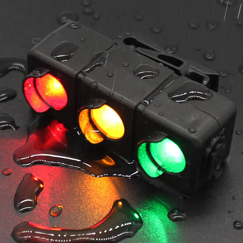 USB-rechargeable three-color bicycle light