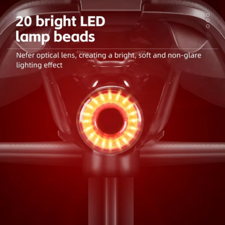 Smart Rechargeable Bike Tail Light with Brake Sensing and Waterproof Design