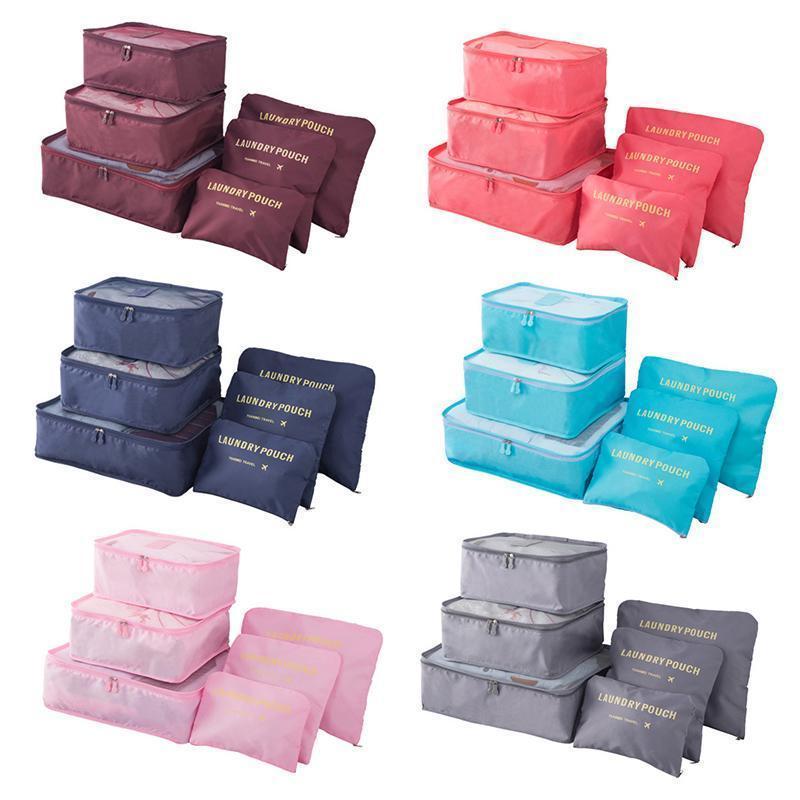 6 Piece Portable Luggage Packing Cubes