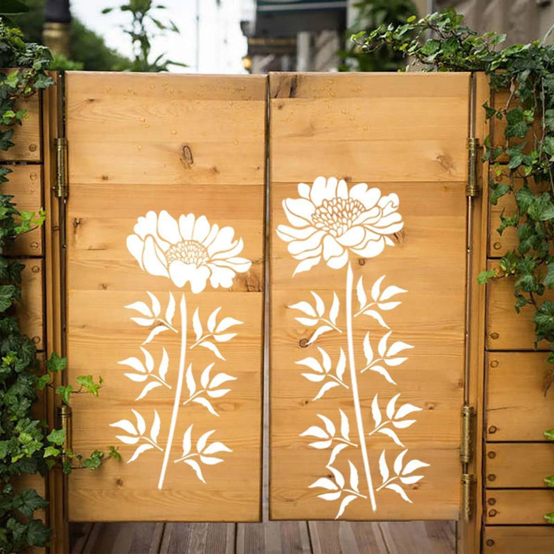 Large Flower Stencils for Garden Fence