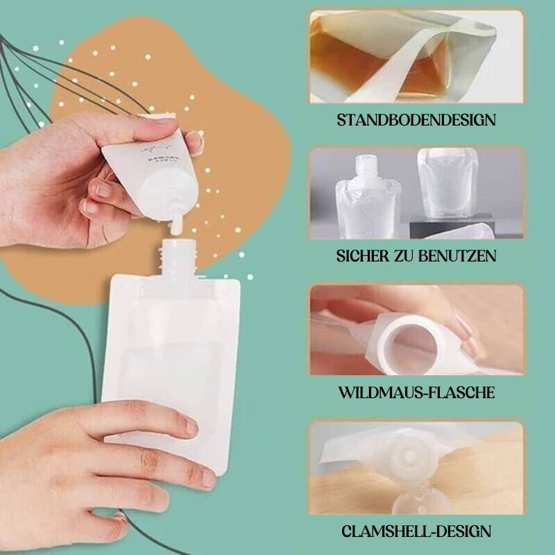 Portable packaging bag for liquids