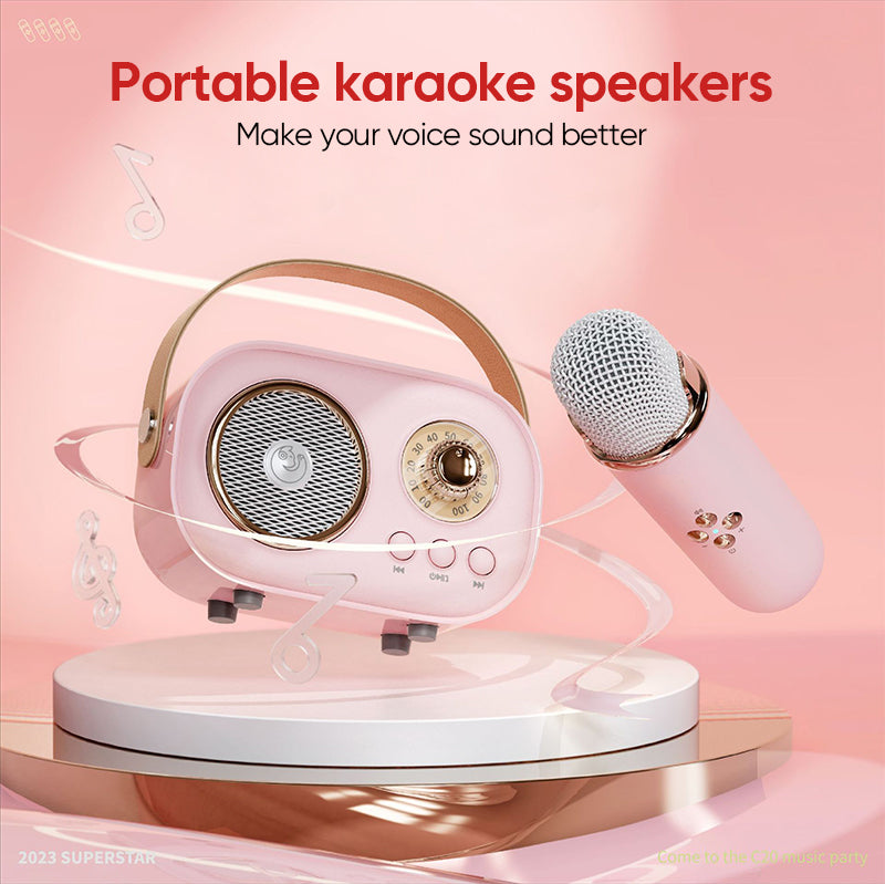 Portable Bluetooth speaker with wireless microphone