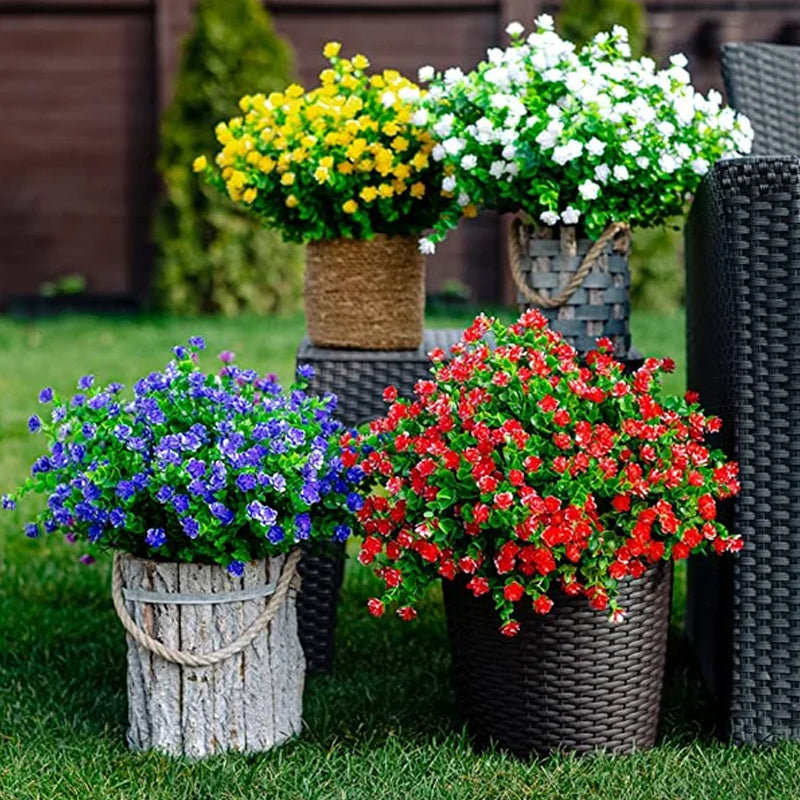 Artificial flowers outdoors