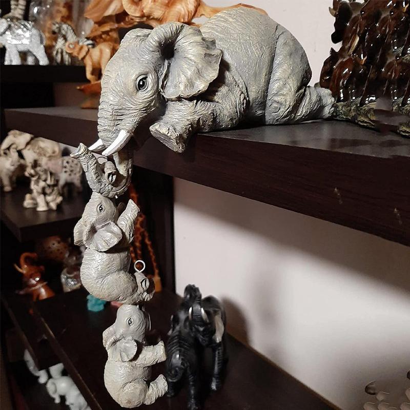 Elephant sitter hand-painted figures