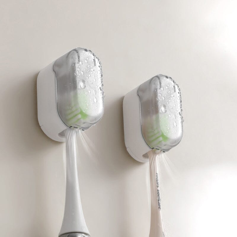 Wall-mounted toothbrush holder with cover