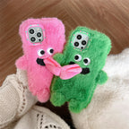 Funny Tongue Sticking Out Plush Phone Case For iPhone