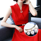 Nail-free pearl scarf ring waist buckle