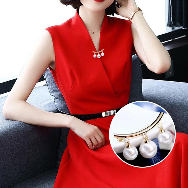 Nail-free pearl scarf ring waist buckle