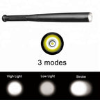 Baseball Bat Shaped LED Flashlight | Aluminum Alloy, 3 Lighting Modes | Emergency & Utility Use