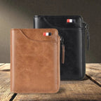 Men's multifunctional RFID-blocking, waterproof and durable PU leather wallet for men