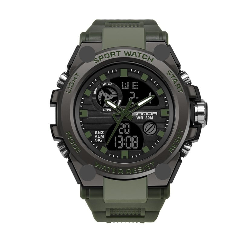 Sporty Dual-Display Mode Multifunctional Waterproof Luminous Men's Wristwatch