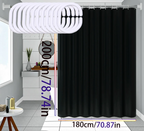 AquaShield Black Shower Curtain – Waterproof, Stylish and Eco-Friendly – Pure Black Design