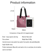 Large Capacity Water Repellent Multi Pocket Nylon Shoulder Bag