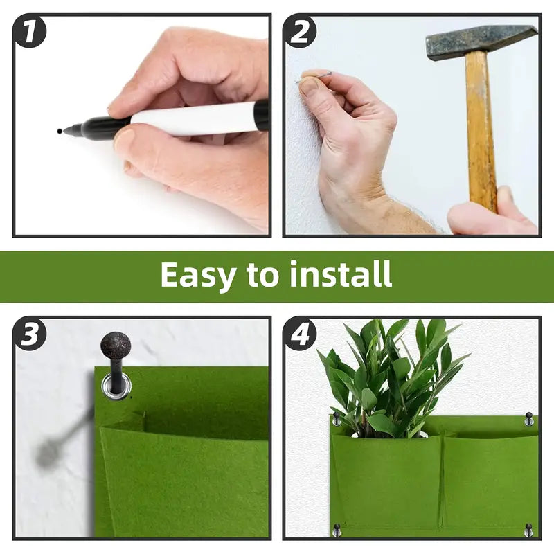 Felt Plant Bag for Vertical Wall Mounting – Three-dimensional, Non-woven Plant Bag