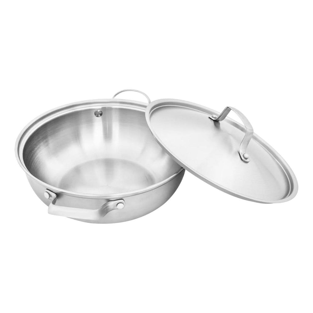 Universal stainless steel cooking pot with lid for all types of stoves