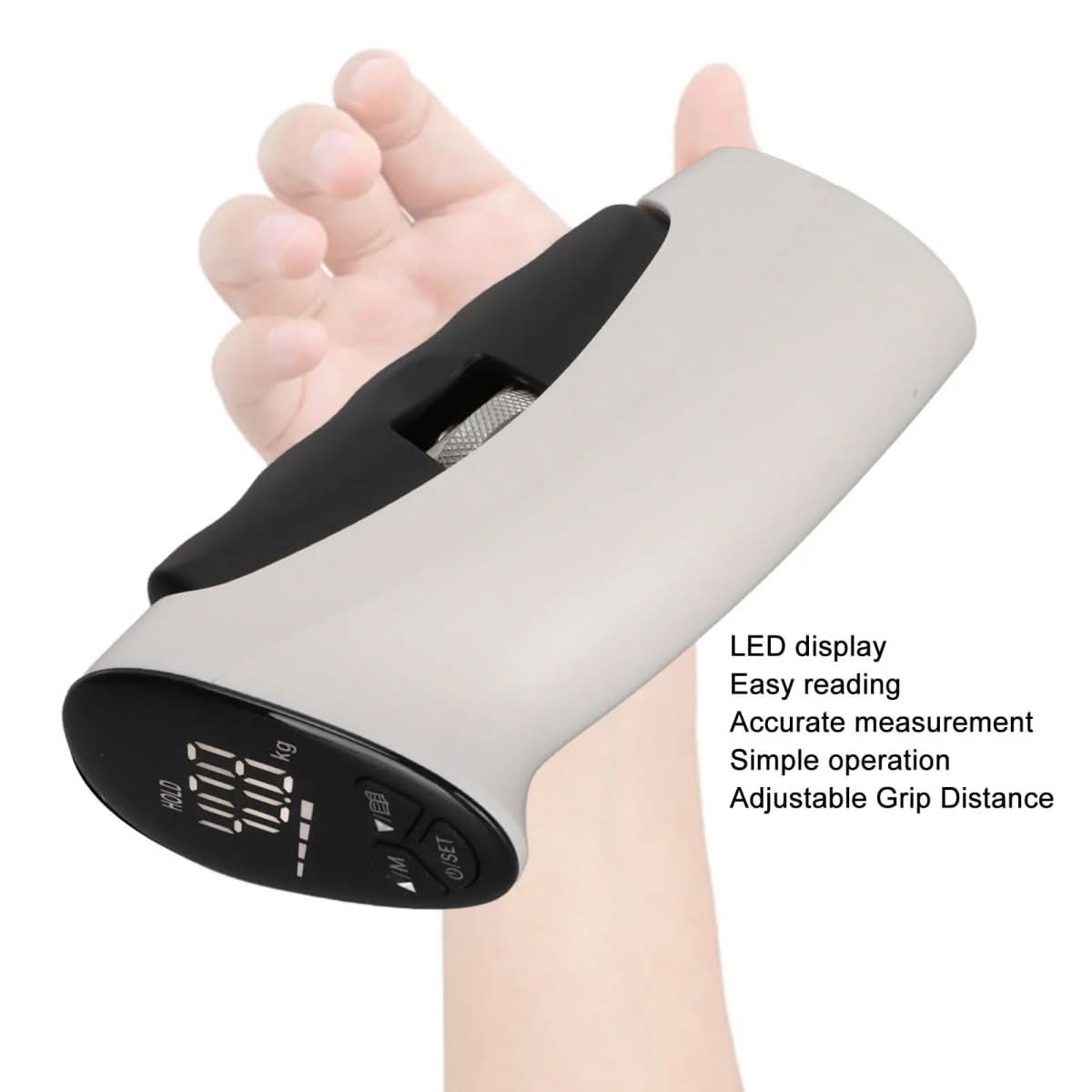 Digital grip strength measuring device for improving hand strength