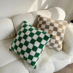 Checkerboard Faux Fur Pillowcase
