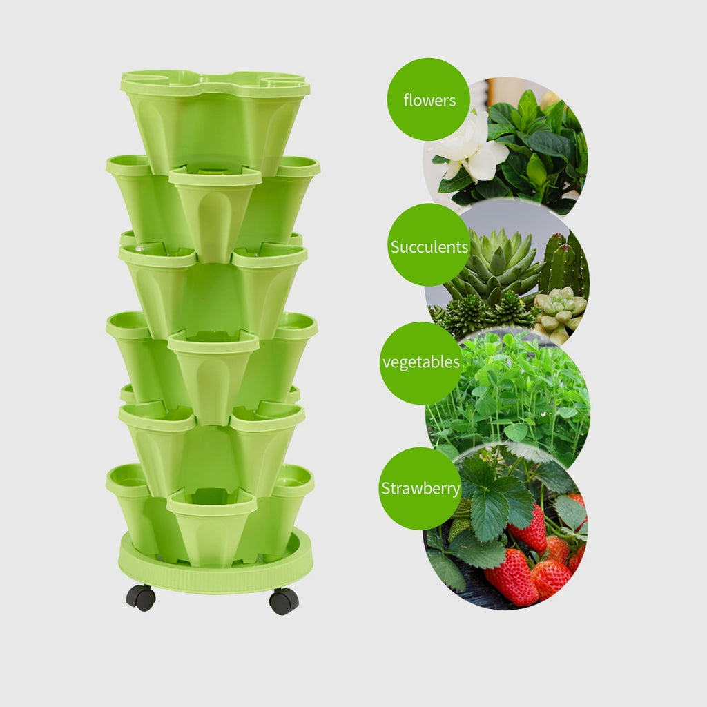 6-Layer Vertical Plant Tower – Three-dimensional Flowering System for the Garden
