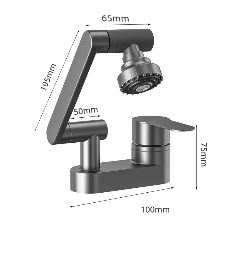 Two-Hole Bathroom Faucet with 360-Degree Swivel Spout