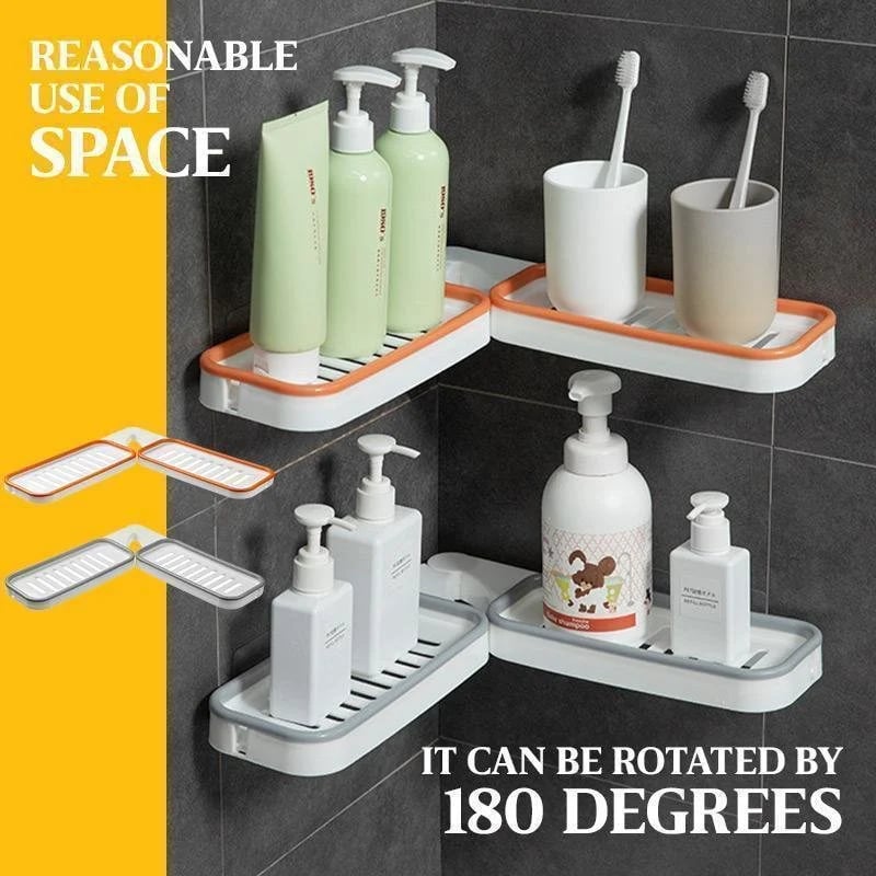 Redatable Bathroom Corner Shelf — Drill-free Storage Stand with Drain Holes