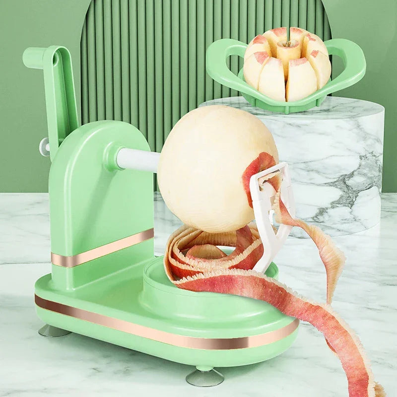 Simple vegetable and fruit peeler with hand crank – For effortless peeling