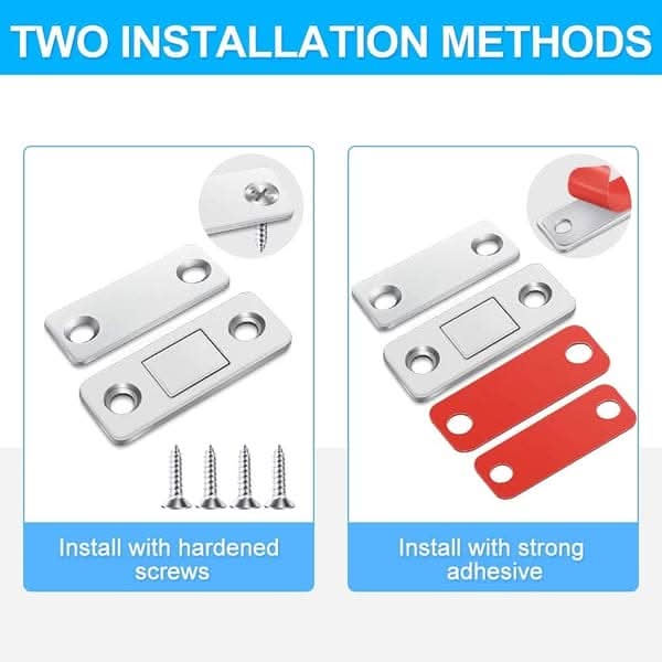 Magnetic door catcher for quiet closing without drilling