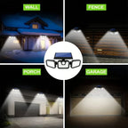 Solar LED floodlight with motion sensor – 3-beam outdoor lighting for garden, yard, and garage