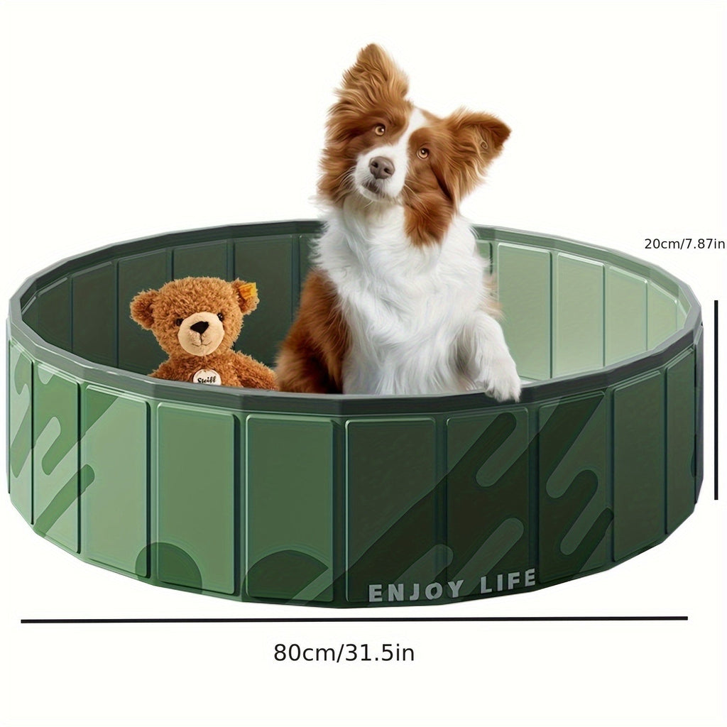 PawLuna Foldable Dog Bath made of PVC | 80 cm Ø | Sturdy & Portable | Perfect for Summer & Garden