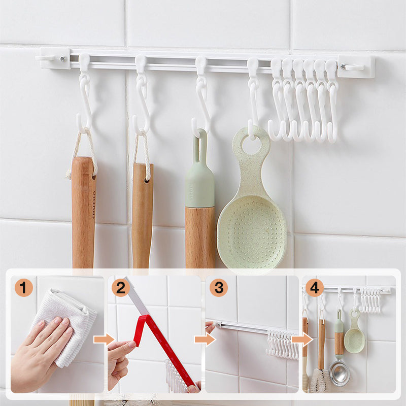 Sliding hooks that can be pushed without drilling