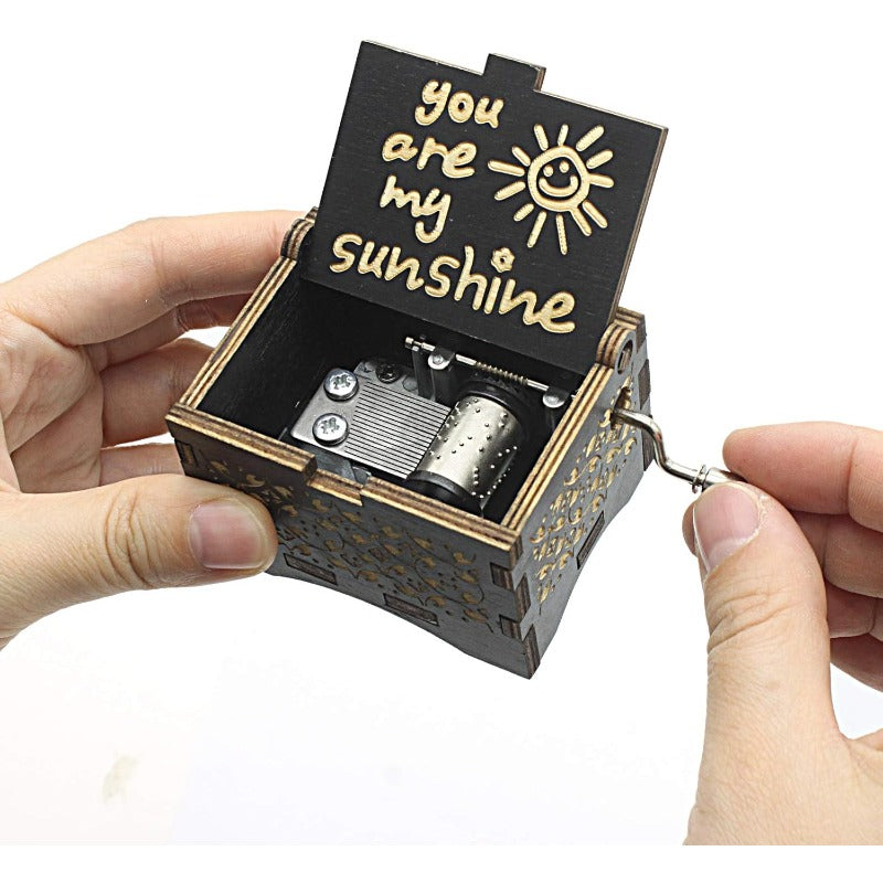 Wooden Hand Crank Music Box