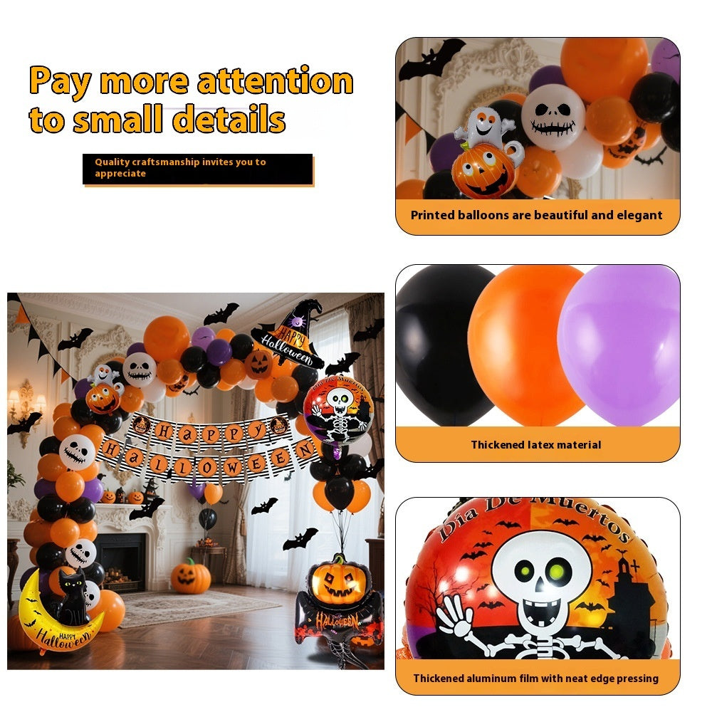 Halloween Balloon Set – Black Orange Purple with Pumpkin Print