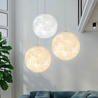 Lunar LED pendant light - Moon design hanging lamp for living room & bedroom