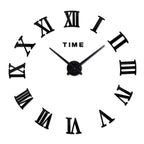 ImperialHour Large Wall Clock Black with Roman Numerals