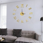 ImperialHour Large Wall Clock Black with Roman Numerals