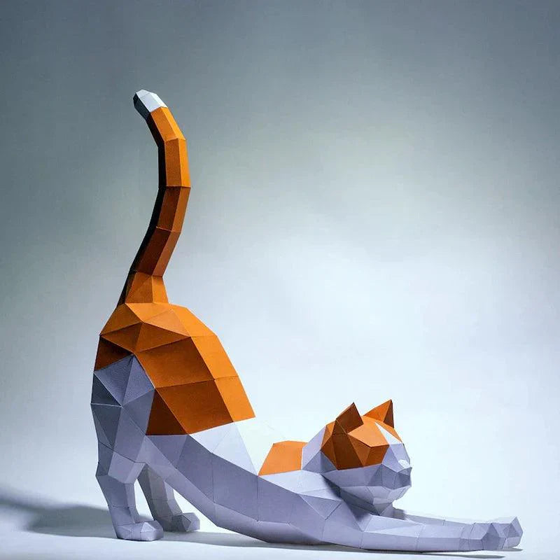 3D Creative Kit Paper Cat for Self-Assembly