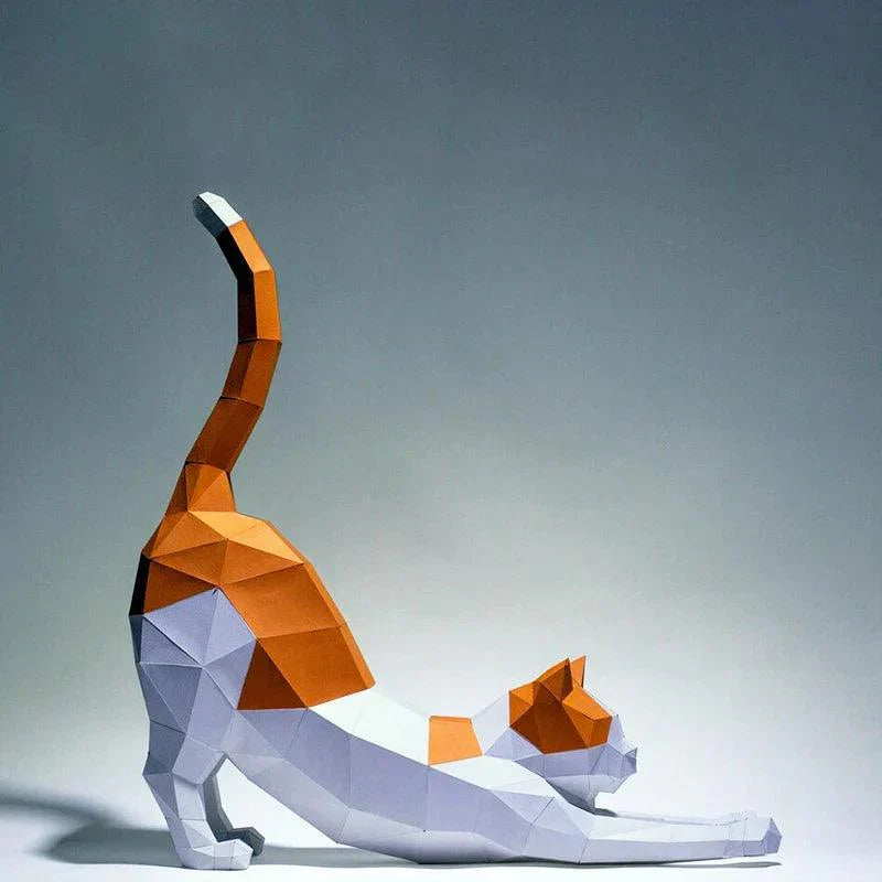 3D Creative Kit Paper Cat for Self-Assembly