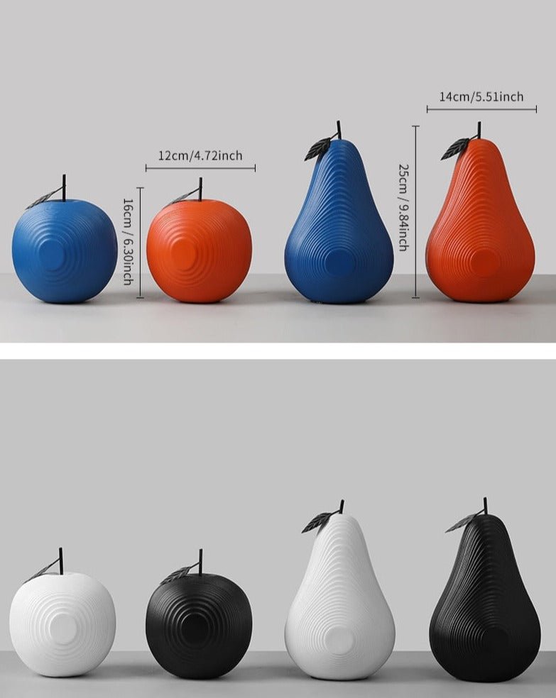 Texture Fruit Apple & Pear Sculpture