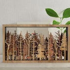 Wall Decor - WoodForrest 3D - Enchanting Forest Scene - Fox & Tree Shadow
