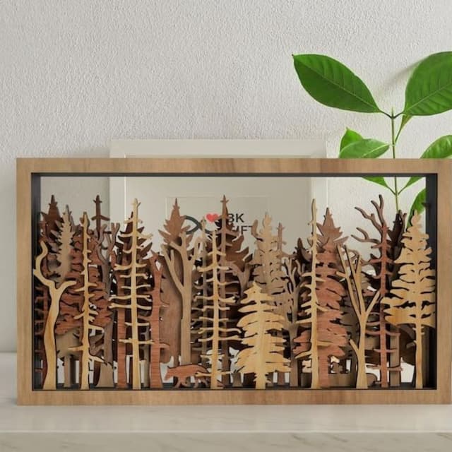 Wall Decor - WoodForrest 3D - Enchanting Forest Scene - Fox & Tree Shadow