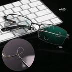 Titanium Progressive Distance and Near Vision Dual-Use Reading Glasses