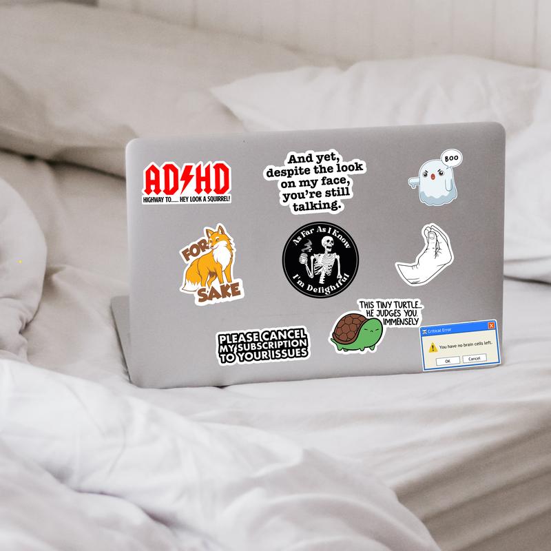 Set of 130 Funny Quote Stickers