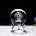 Personalized crystal ball with pet photo & LED base