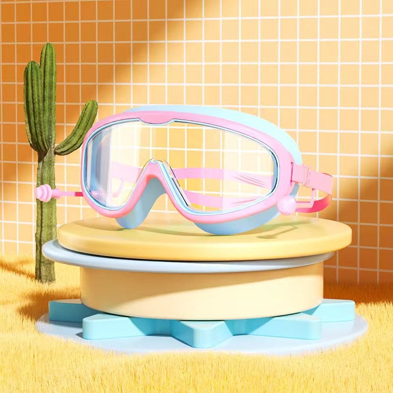 HD children's large frame waterproof and anti-fog swimming goggles