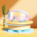 HD children's large frame waterproof and anti-fog swimming goggles