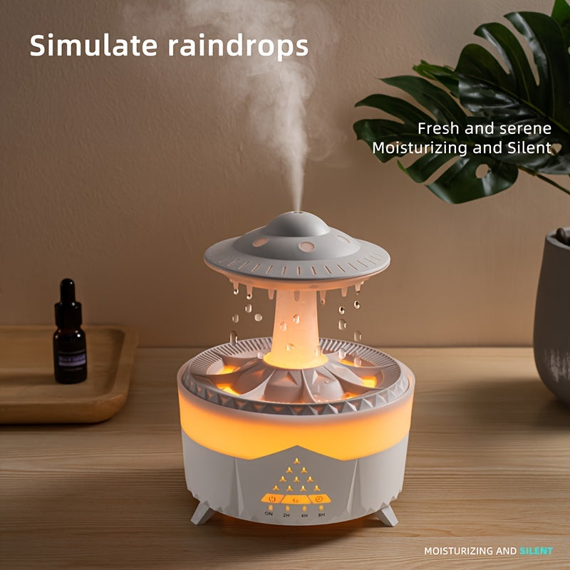 Relaxing Raindrop Aromatherapy Essential Oil Diffuser - LED Light & Humidifier